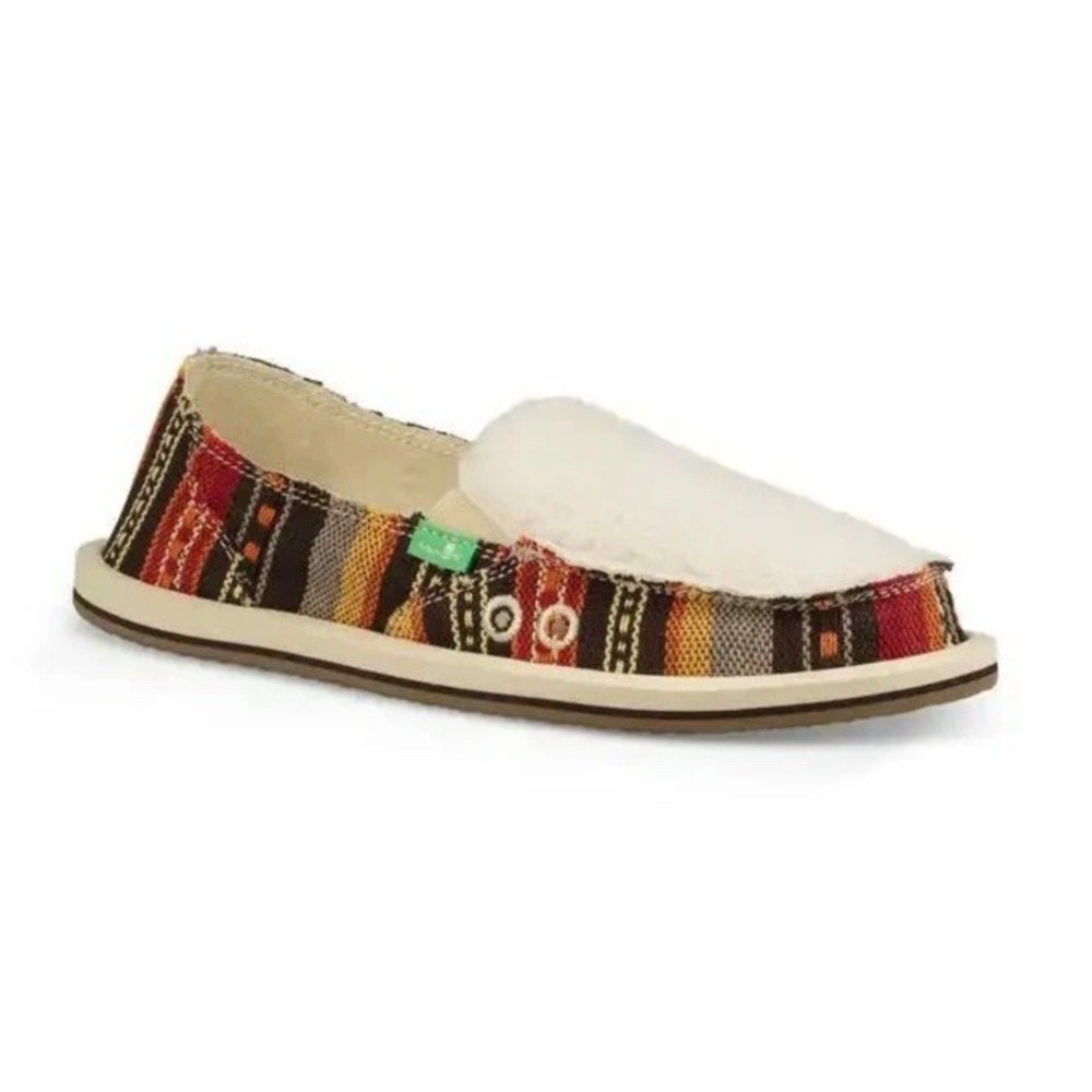 SANUK Donna Sherpa Blanket Molten Lava Color Sidewalk Surfer Shoes Sz 8 - NEW